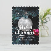 手書きの「メリークリスマス」写真テンプレートカード シーズンカード (スタンド正面)