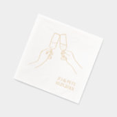 手書きの「応援」シャンパンパーソナライズされたパーティー 箔ナプキン (左)