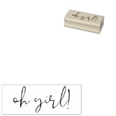 手書きの"Oh Girl"レタリング ラバースタンプ (押印)