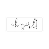 手書きの"Oh Girl"レタリング ラバースタンプ (インプリント)