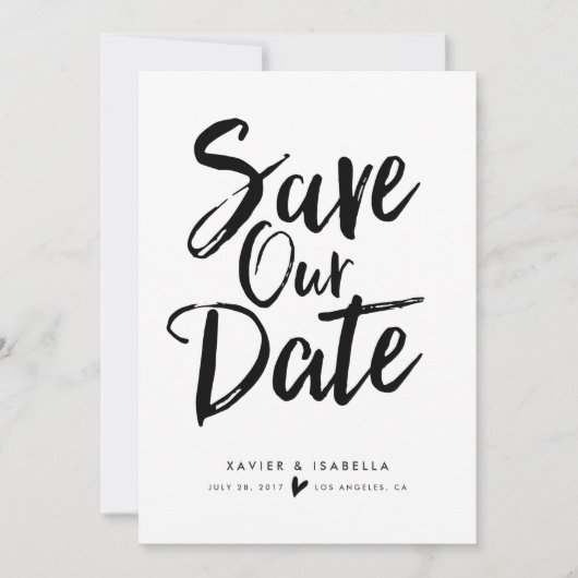 手書きの「Save The Date」発表 セーブザデート (正面)