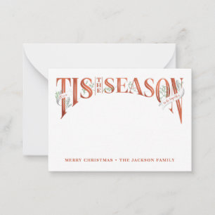 手書きのTis The Season クリスマス ノートカード