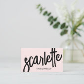 手書きはっきりしたブラシスクリプトピンク美しい 名刺 (スタンド正面)