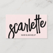 手書きはっきりしたブラシスクリプトピンク美しい 名刺 (正面)