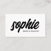 手書きはっきりしたブラシスクリプト白黒美しい 名刺 (正面)