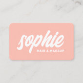手書きはっきりしたブラシスクリプト赤面ピンク美しい 名刺 (正面)