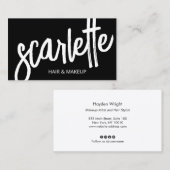 手書きはっきりしたブラシスクリプト黒美しい 名刺 (正面/裏面)