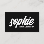 手書きはっきりしたブラシスクリプト黒美しい 名刺 (正面)