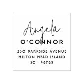 手書きはっきりした名モダンと差出人住所 ラバースタンプ (インプリント)