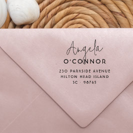 手書きはっきりした名モダンと差出人住所 ラバースタンプ