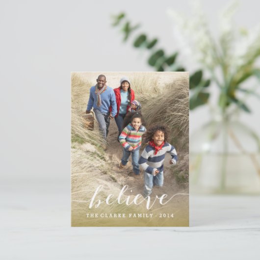 手書きは|の休日の写真の郵便はがきを信じます シーズンポストカード (スタンド正面)