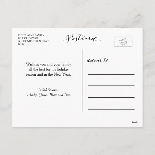 手書きは|の休日の写真の郵便はがきを信じます シーズンポストカード (裏面)