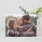 手書きよくはしゃぐタイポグラフィクリスマスフォト シーズンカード (スタンド正面)