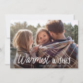 手書きよくはしゃぐタイポグラフィクリスマスフォト シーズンカード (正面)