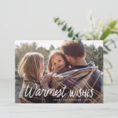 手書きよくはしゃぐタイポグラフィクリスマスフォト シーズンカード (スタンド正面)