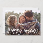 手書きよくはしゃぐタイポグラフィクリスマスフォト シーズンカード (正面)