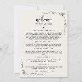 手書きアイコンの結婚ウェルカムタイムラインカード 招待状 (正面)