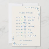 手書きアイコンの結婚ウェルカムタイムラインカード 招待状 (裏面)