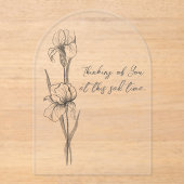 手書きアイリス付きカスタマイズ可能な共感書き アクリル招待状 (正面)