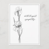 手書きアイリス付きカスタマイズ可能な共感書き ポストカード (正面)