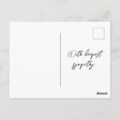 手書きアイリス付きカスタマイズ可能な共感書き ポストカード (裏面)