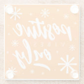 手書きアップビート前向きの陽気な雰囲気のみ ガラスコースター (裏面)