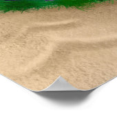 手書きアート |女性リラックスのビーチ ポスター (角)