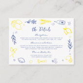 手書きイタリアン手書き結婚詳細 エンクロージャーカード (正面)