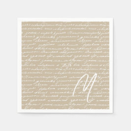 手書きイニシャルライター作家ブックスロマンチック スタンダードカクテルナプキン