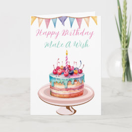 手書きイラストお誕生日ケーキ、誕生日 カード
