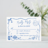 手書きイラストスクライブラードル結婚ズ 出欠カード (スタンド正面)