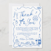 手書きイラストドードル結婚ズ サンキューカード (正面)
