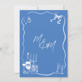 手書きイラストドードル結婚ズ サンキューカード (裏面)