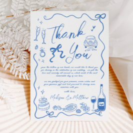 手書きイラストドードル結婚ズ サンキューカード