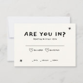 手書きイラストレーションファンキーレトロフランスのヴィンテージ 出欠カード (正面)