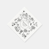 手書きイラスト、バーカクテル結婚ズ スタンダードカクテルナプキン (角)