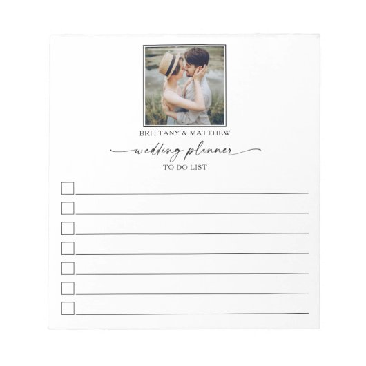 手書きインクの写真ウェディングプランナーの一覧 ノートパッド (正面)