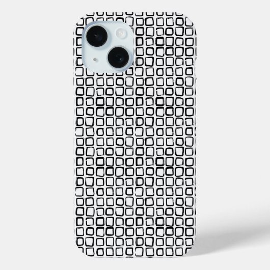 手書きインクの正方形グリッドケースメイトiPhoneケース Case-Mate iPhoneケース (裏面)