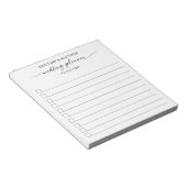 手書きインクスクリプトウェディングプランナーの実行リスト ノートパッド (アングル)