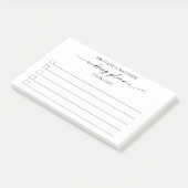 手書きインクスクリプトウェディングプランナーの実行リスト ポストイット (アングル)