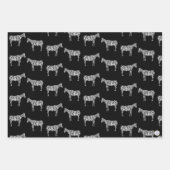 手書きインクゼブラサファリ野生動物 ラッピングペーパーシート (正面2)