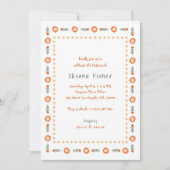 手書きウィムジーボホーグルービーフレームブライダルシャワー 招待状 (正面)