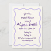 手書きウェー縁どブラベンダーブライダルシャワー 招待状 (正面)