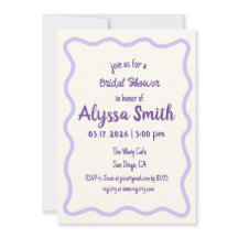 手書きウェー縁どブラベンダーブライダルシャワー