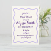 手書きウェー縁どブラベンダーブライダルシャワー 招待状 (スタンド正面)