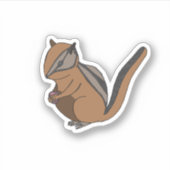 手書きウッドランド動物可愛いチムンク シール (正面)