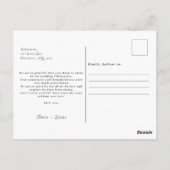 手書きエレガントな結婚式の写真ありがとう ポストカード (裏面)