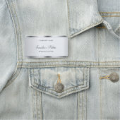 手書きエレガントの名前スクリプトシルバーテンプレート 名札 (インサイチュ)