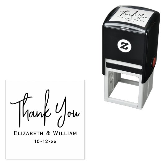 手書きエレガントの結婚タイポグラフィありがとう セルフインキングスタンプ (インサイチュ)