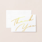 手書きエレガントスクリプトありパーソナライズされたと 箔カード (封筒付き正面)